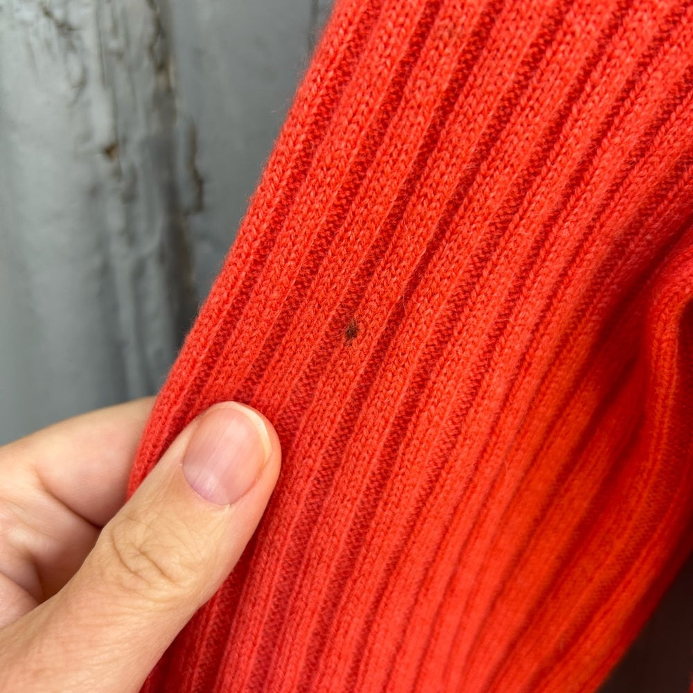 Autumn Cashmere Orange Waterfall Cardigan, size xs