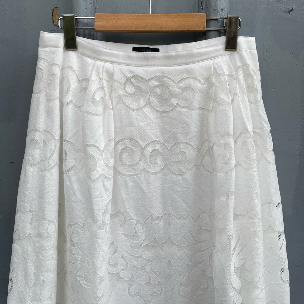 J Crew White Lace Overlay Skirt, size 10