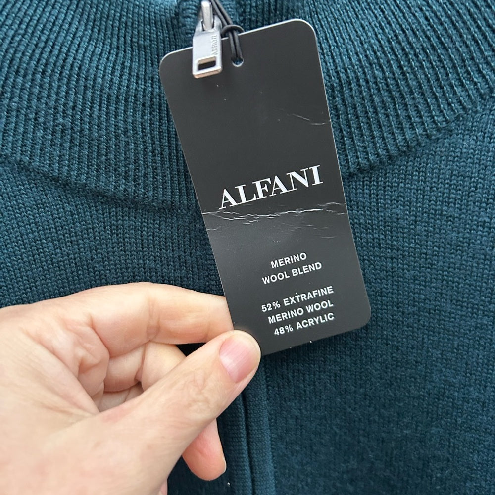 Alfani Men’s Merino Blend 1/4 Zip Sweater, BNWT, Size XXL
