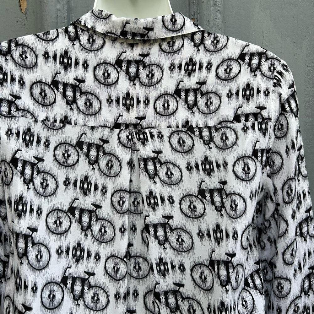 Maeve Anni Popover Blouse with Bicycles, size 2