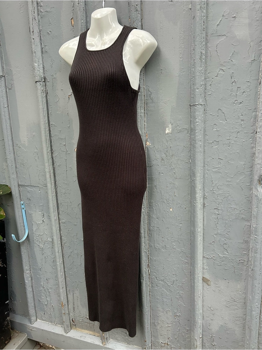 Rhythm Grey Ribbed Tank Dress, Size M