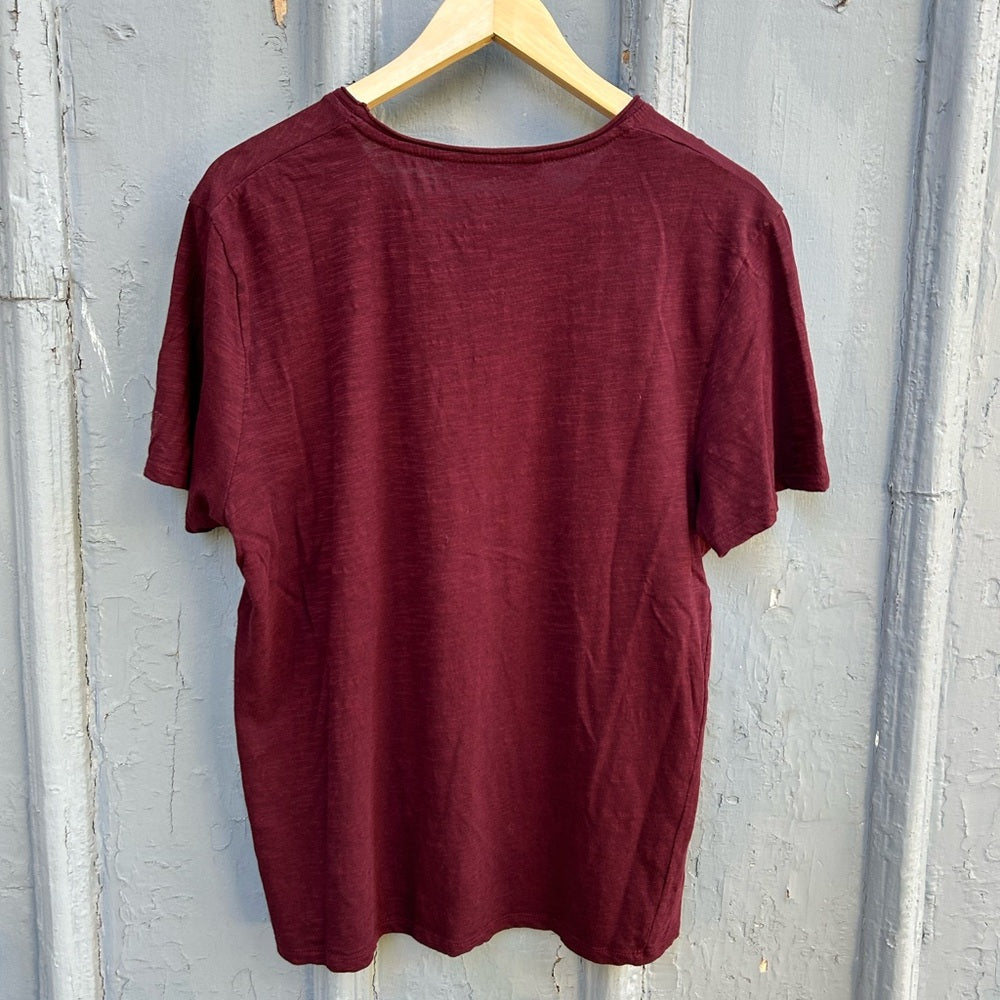 Zadig and Voltaire Burgundy Toby flamme tee, size M