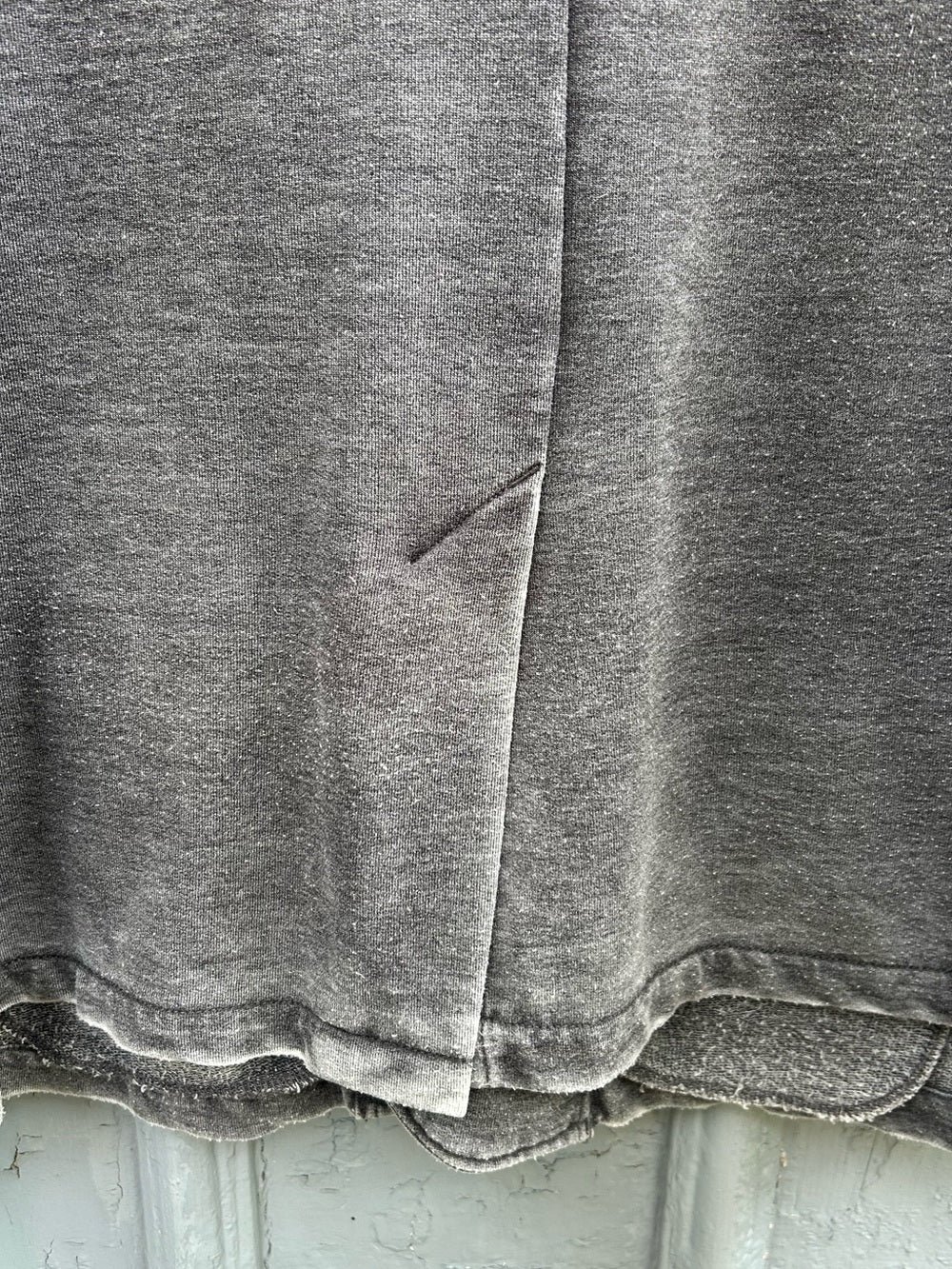 John Varvatos Grey distressed button up jersey jacket, size XXL
