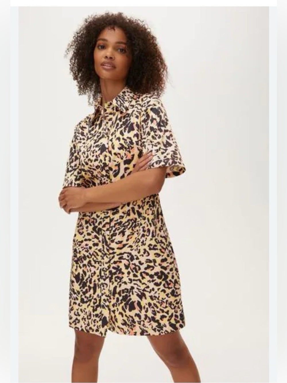 Oliver Bonas Leopard Print Shirt Dress, size 4