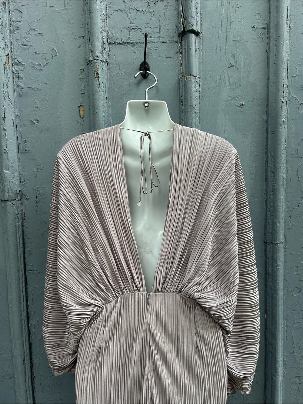 Rotate by Birger Christensen Pleated Silver Jumpsuit, size M