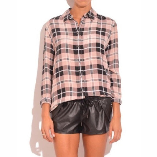 Equipment Femme Reese Plaid Silk Blouse, size XS (fits larger)