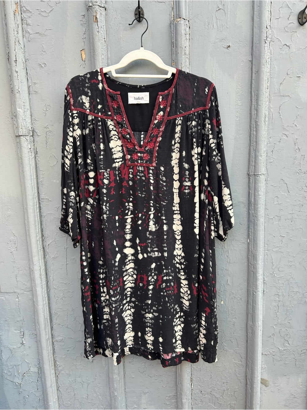 Ba&sh Red, White, Black Ilda Mini shift, size “1” (small)