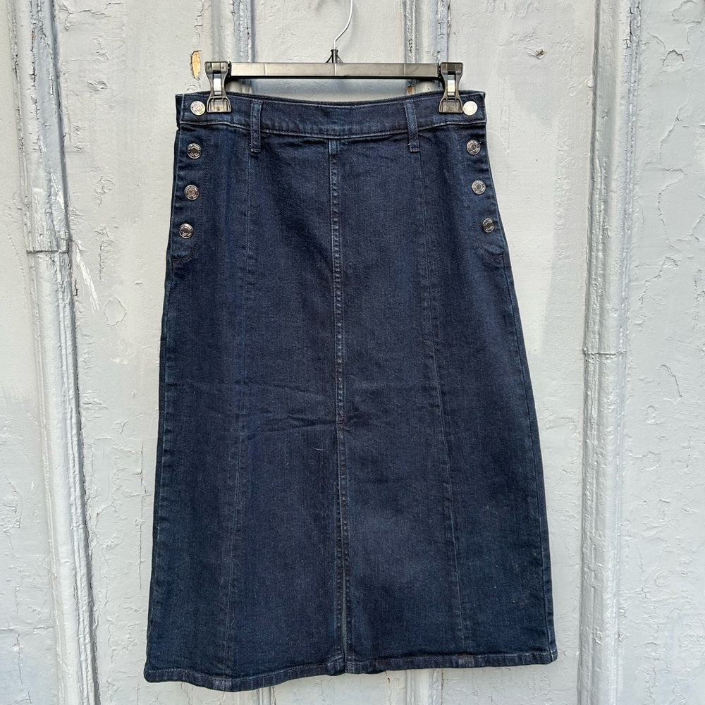 Gap Side Snap Midi Denim Skirt, size 27