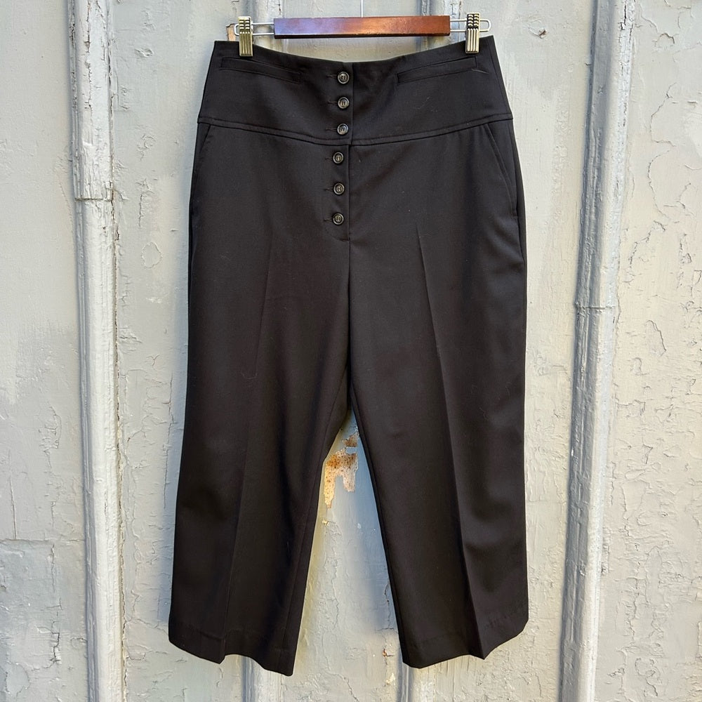 G. Label by Goop Carter Military Black button front trousers, size 8