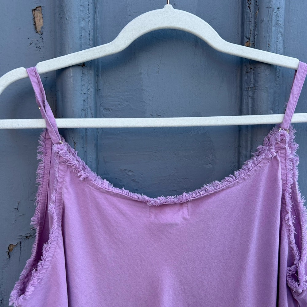 Bella Dahl Frayed Edge Neutral Cami ☀️Size Large