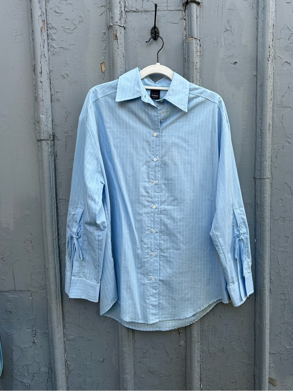 PINKO Poplin Blue Striped button down, size 42 (US6)