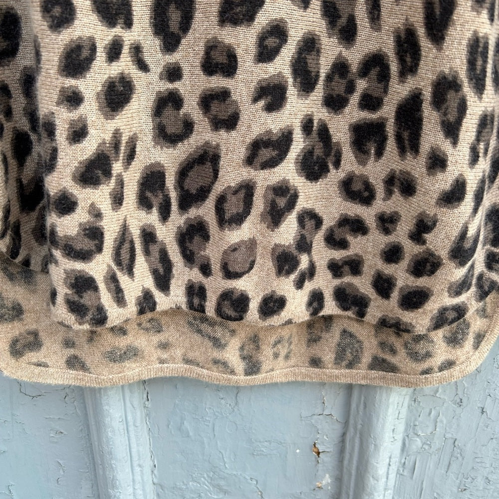 Charter Club Cheetah Print Cashmere Sweater, Small