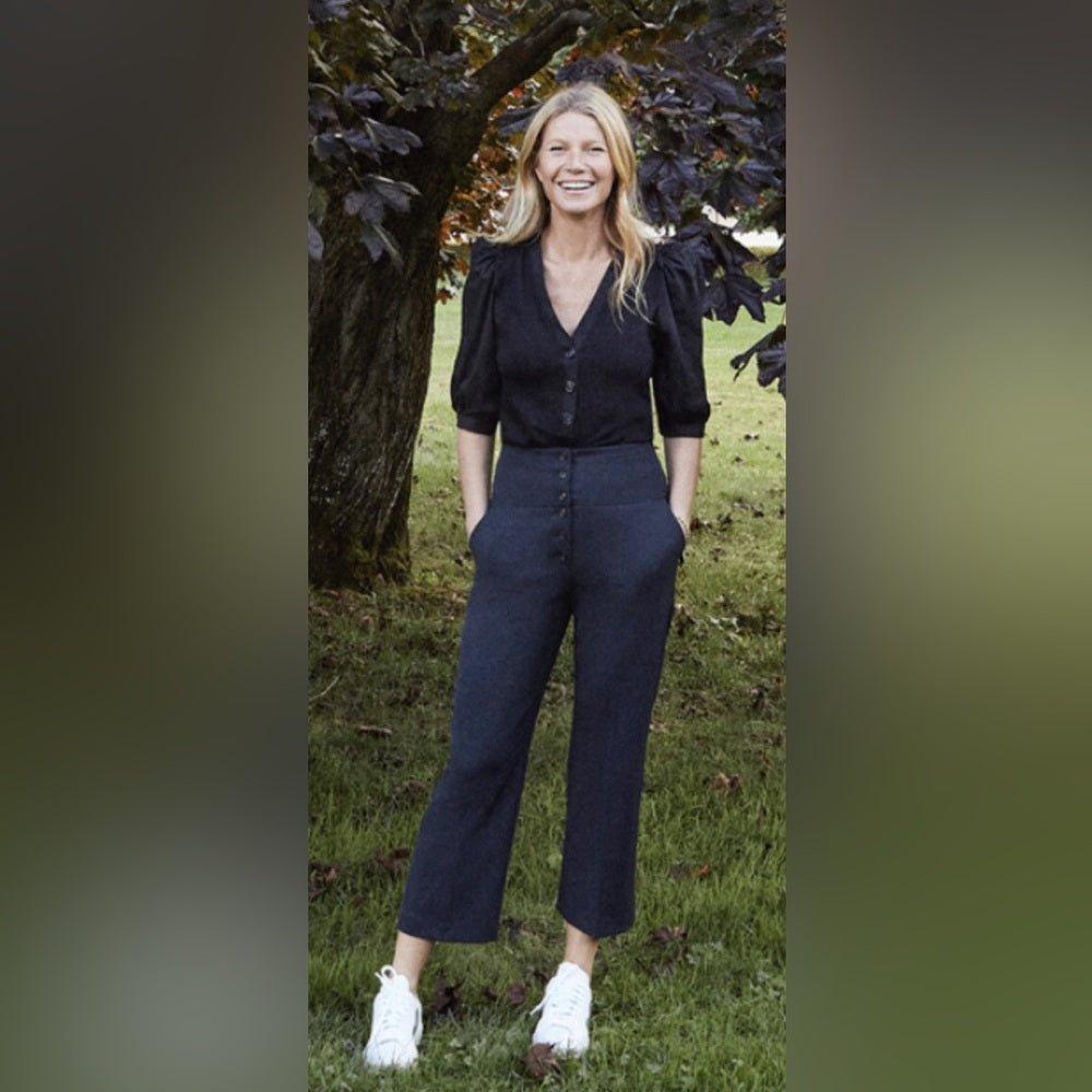 G. Label by Goop Carter Military Black button front trousers, size 8