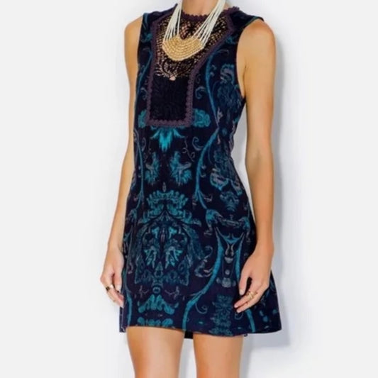 Free People Cotton Sleeveless dress with lace, size Large