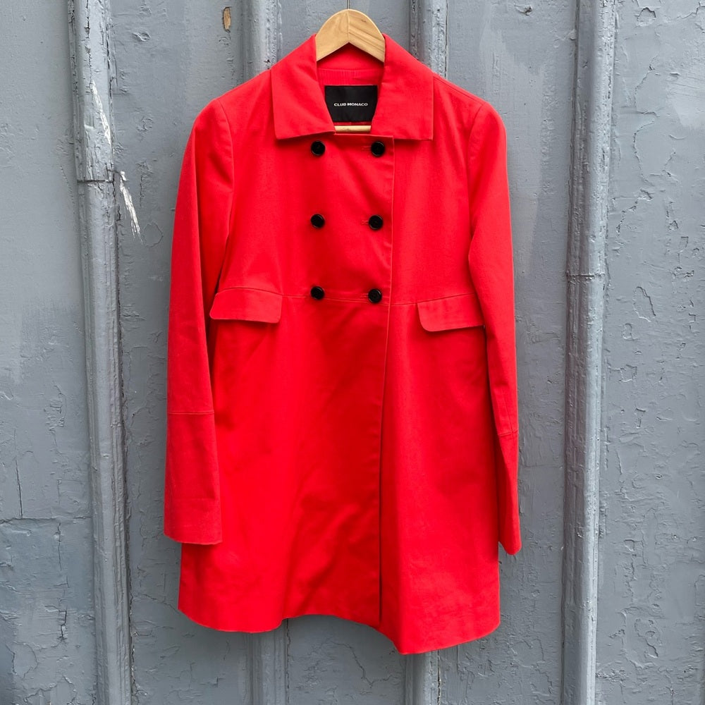 Club Monaco Red Trench Coat, Small