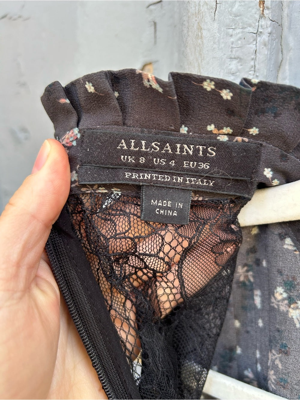 Allsaints Lolita Blume Silk Dress, size 4