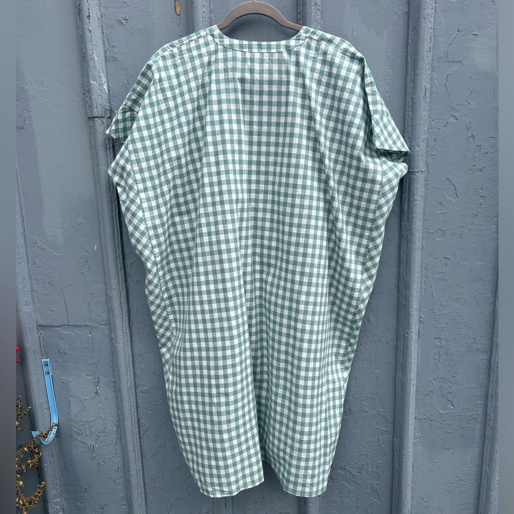 Pehr Green checked Caftan Dress, One Size