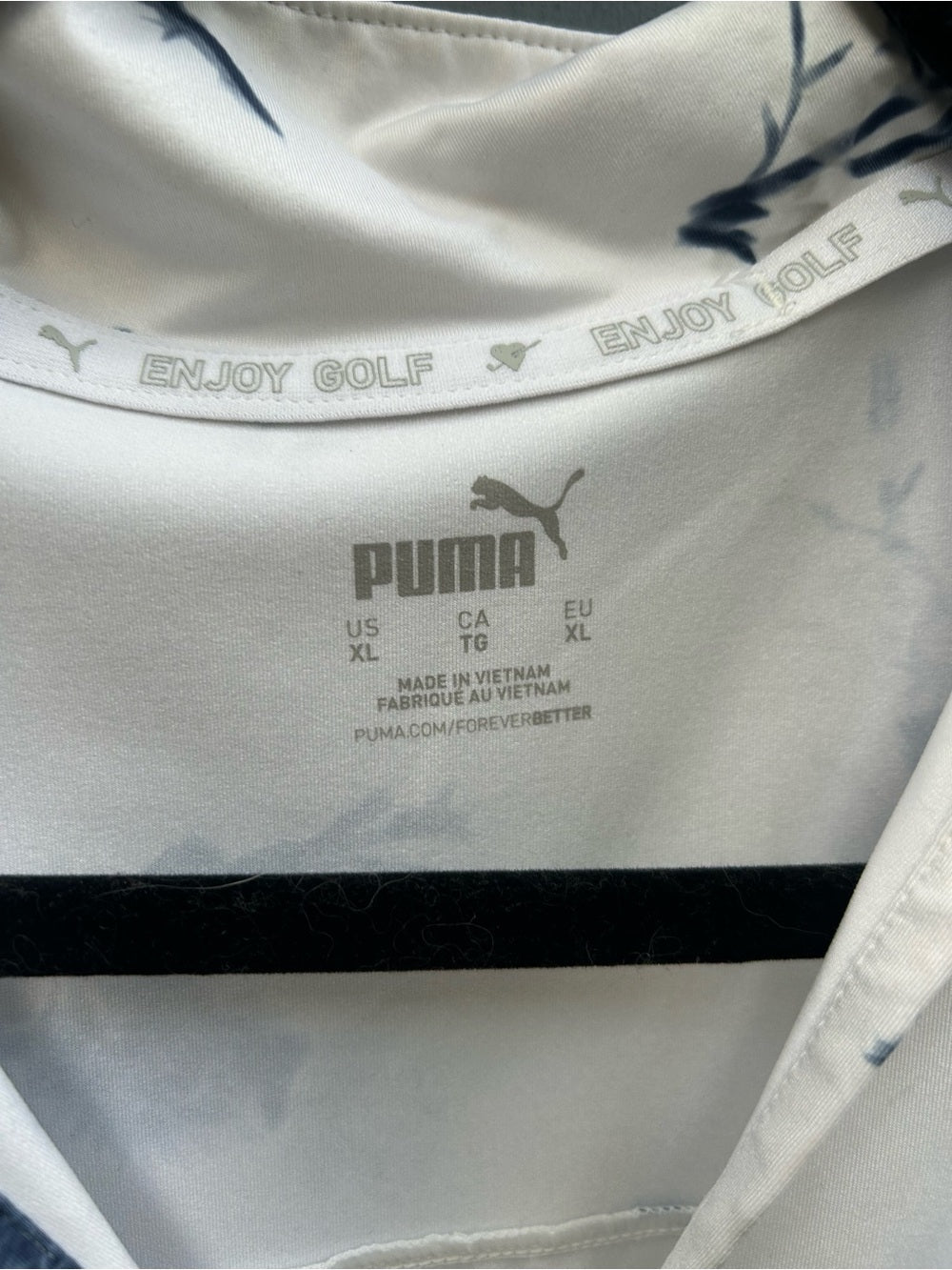 Puma blue and white floral golf polo, size XL