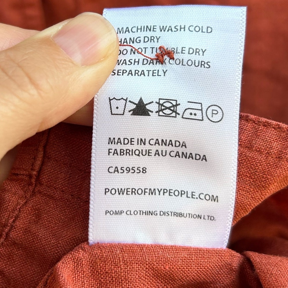 Power of my People Rust Wayward Fit Ss button up shirt, size xxs