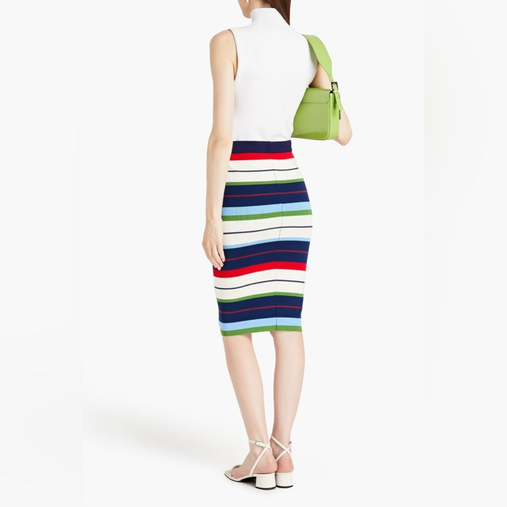 By Malene Birger Striped stretch-knit skirt, size Small