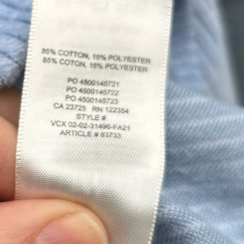 Sunday Best Blue Corduroy Button Down Shirt, size Small