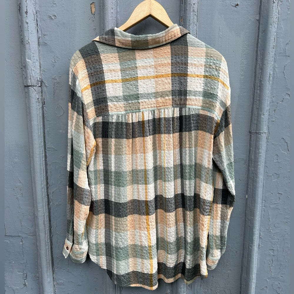 Anthropologie The Hadley Relaxed Buttondown Shirt by Pilcro: Plaid Edition, M