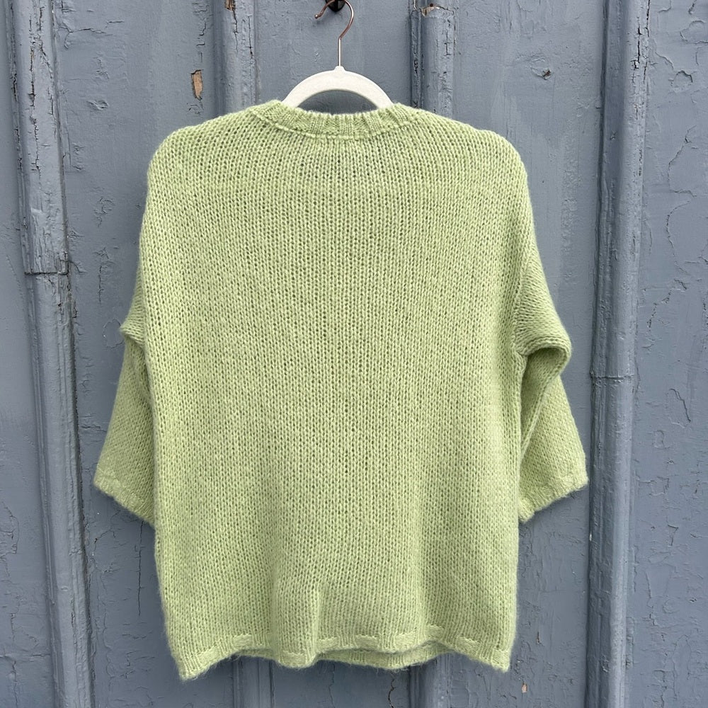 Anthropologie Indi & Cold Lime Green Sweater, Size XS