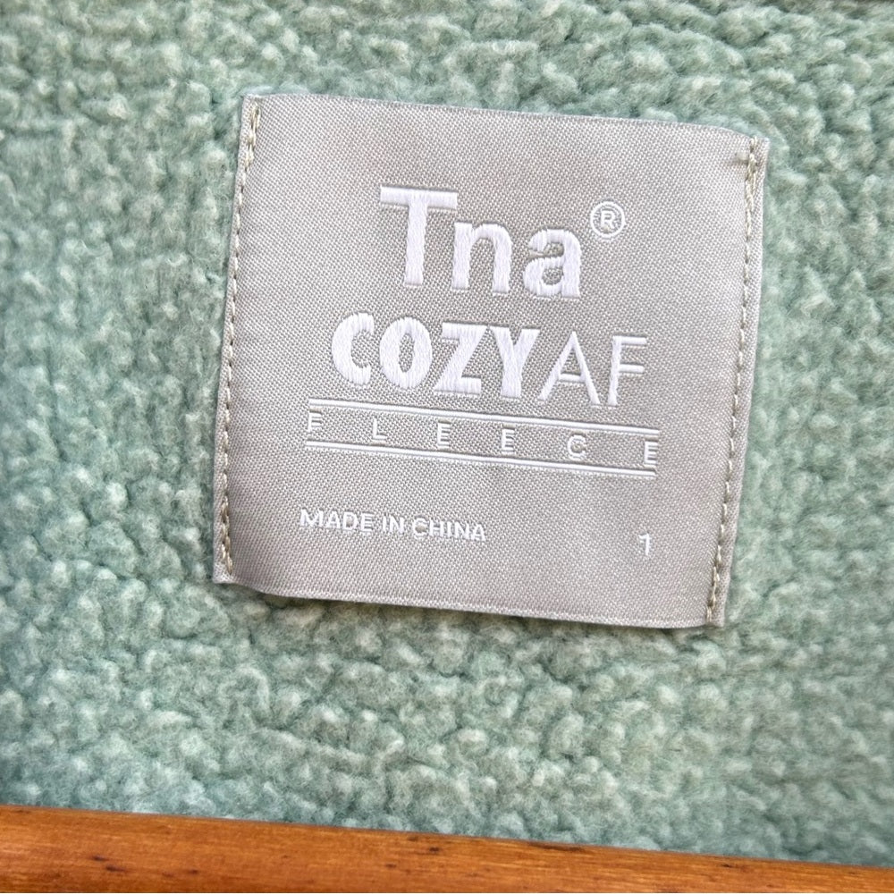 TNA cozy af green sweatshirt, size “1” (Small)