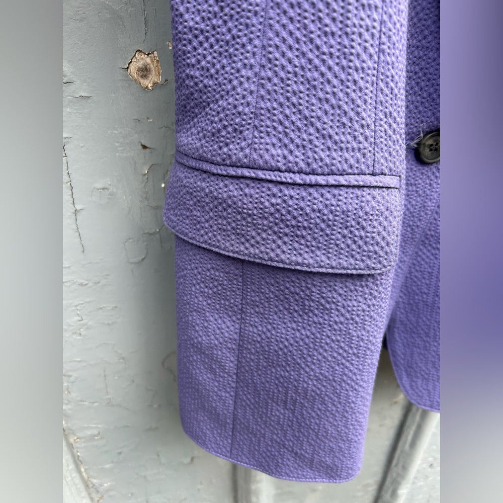 Smythe Texture Scrunch One-Button Blazer, size 2