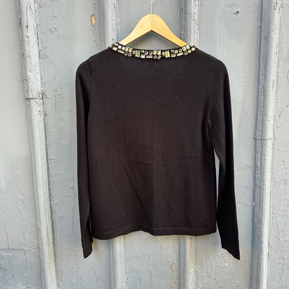 Banana Republic black with jewels wool blend cardigan, Small