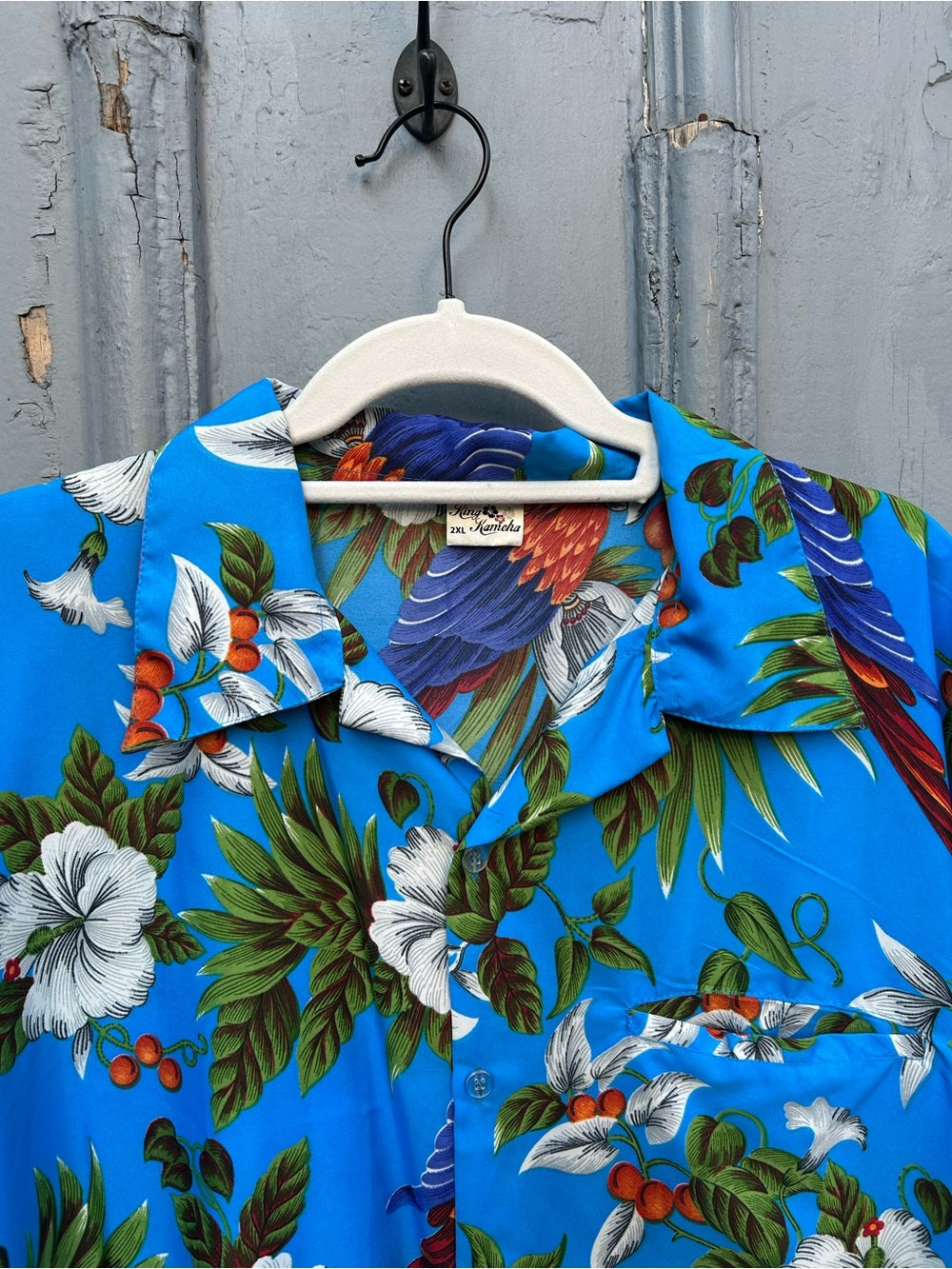 King Kamchatka Hawaiian Parrot Shirt, size 2X
