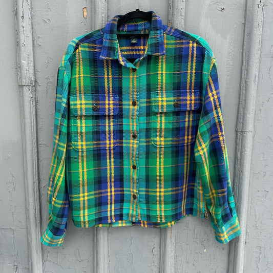 Roots Seymour Plaid Shacket, Size S (oversized)