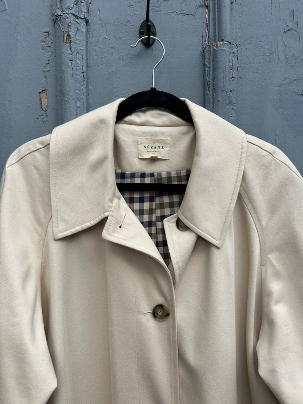Sezane Taupe Clyde Trench Coat, size 44