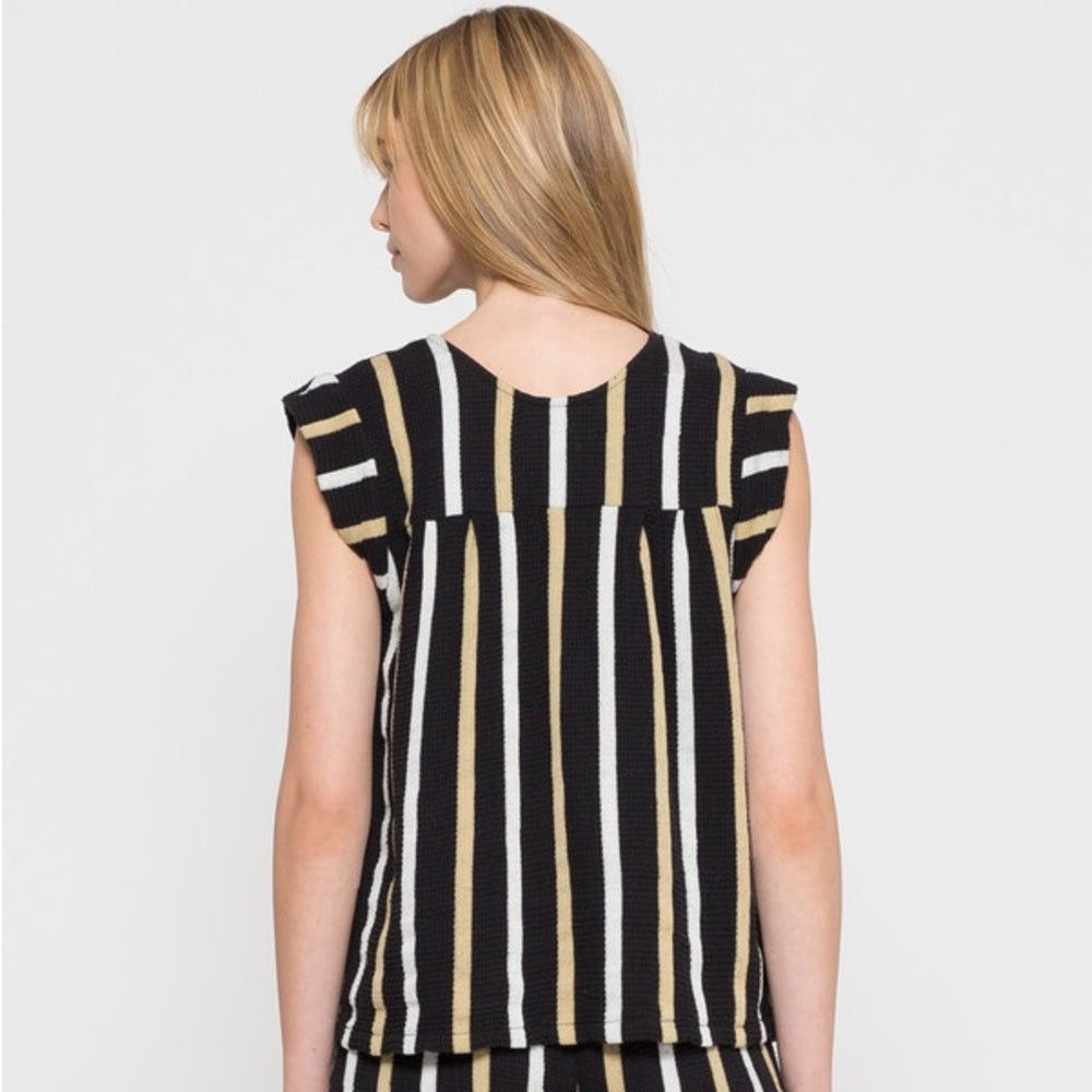 Ace & Jig Striped Cotton Paz Blouse Top, Small