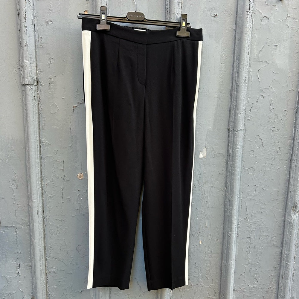 Aritzia Babaton Conan Pant in Black with White Tuxedo Stripe, size 8