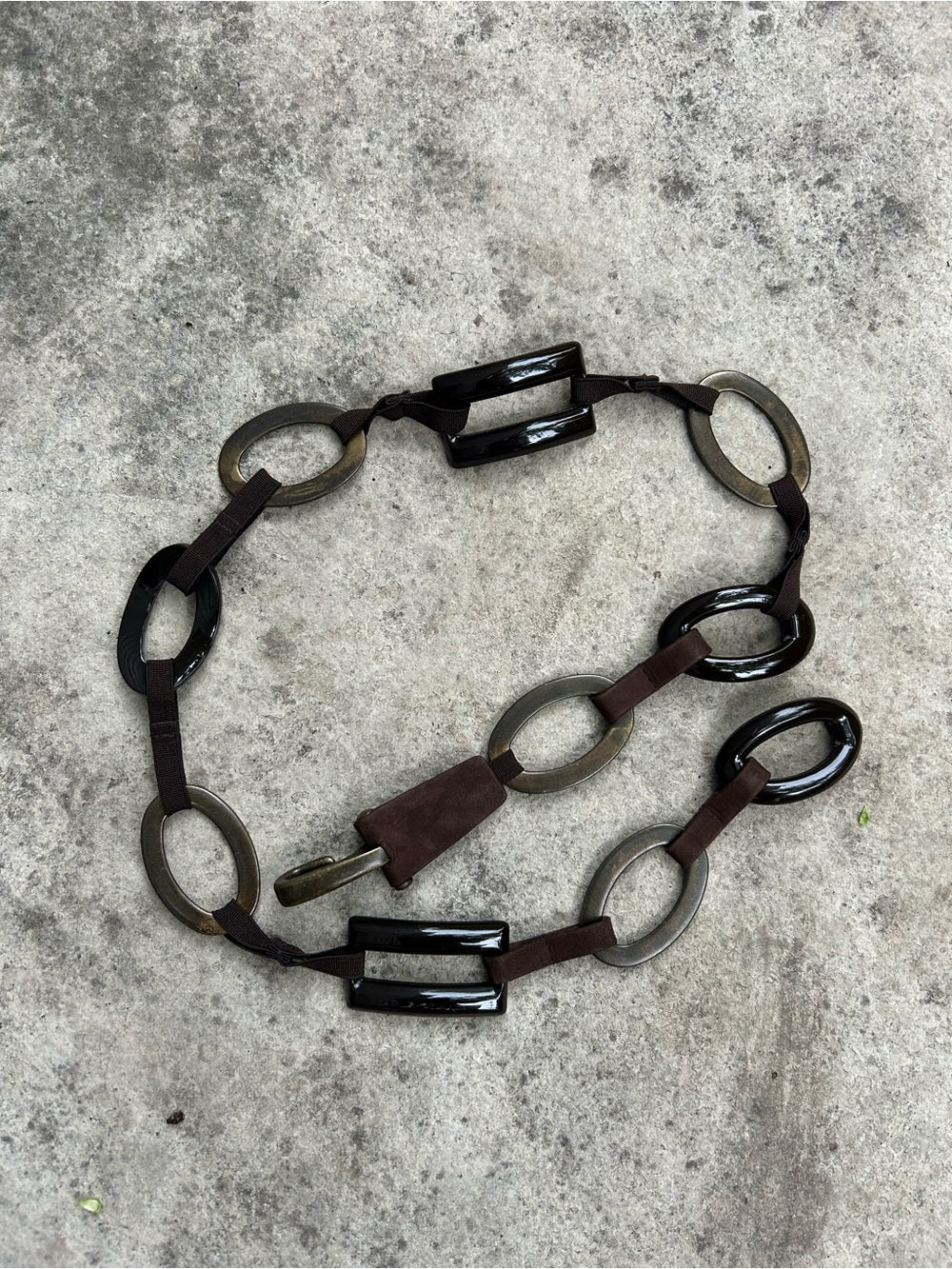 Suzi Roher Leather Chain Belt, OS