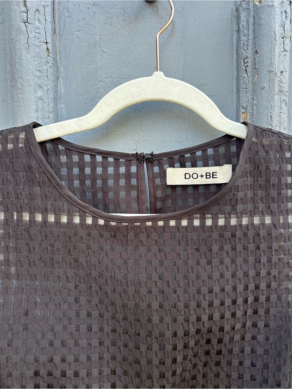 Do + Be lattice work peplum blouse, Large