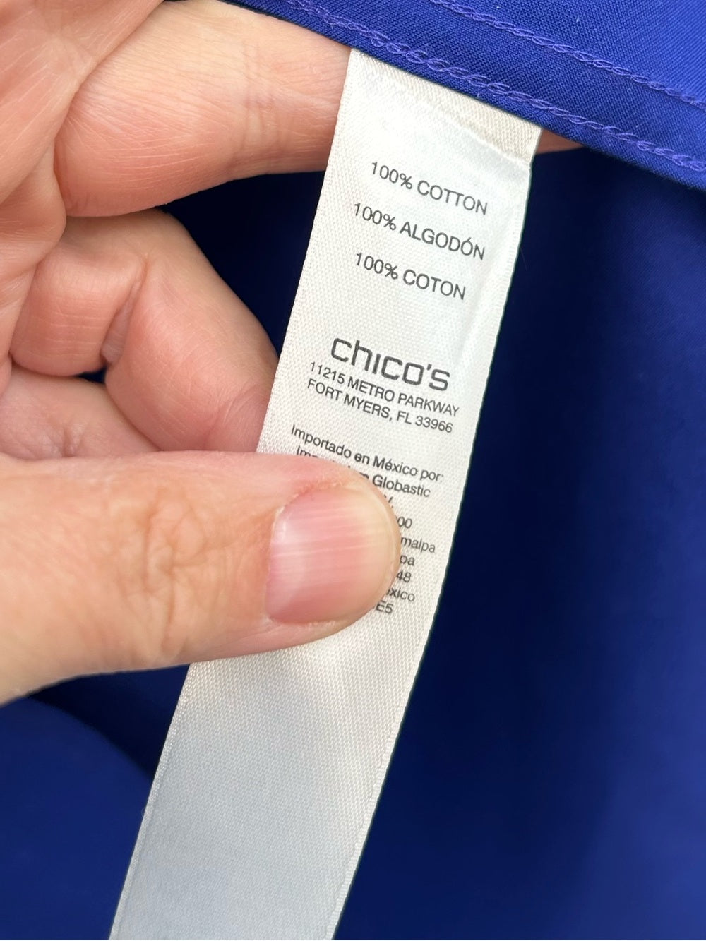 Chico’s Cerulean Blue Tunic, “0” (Fits M)