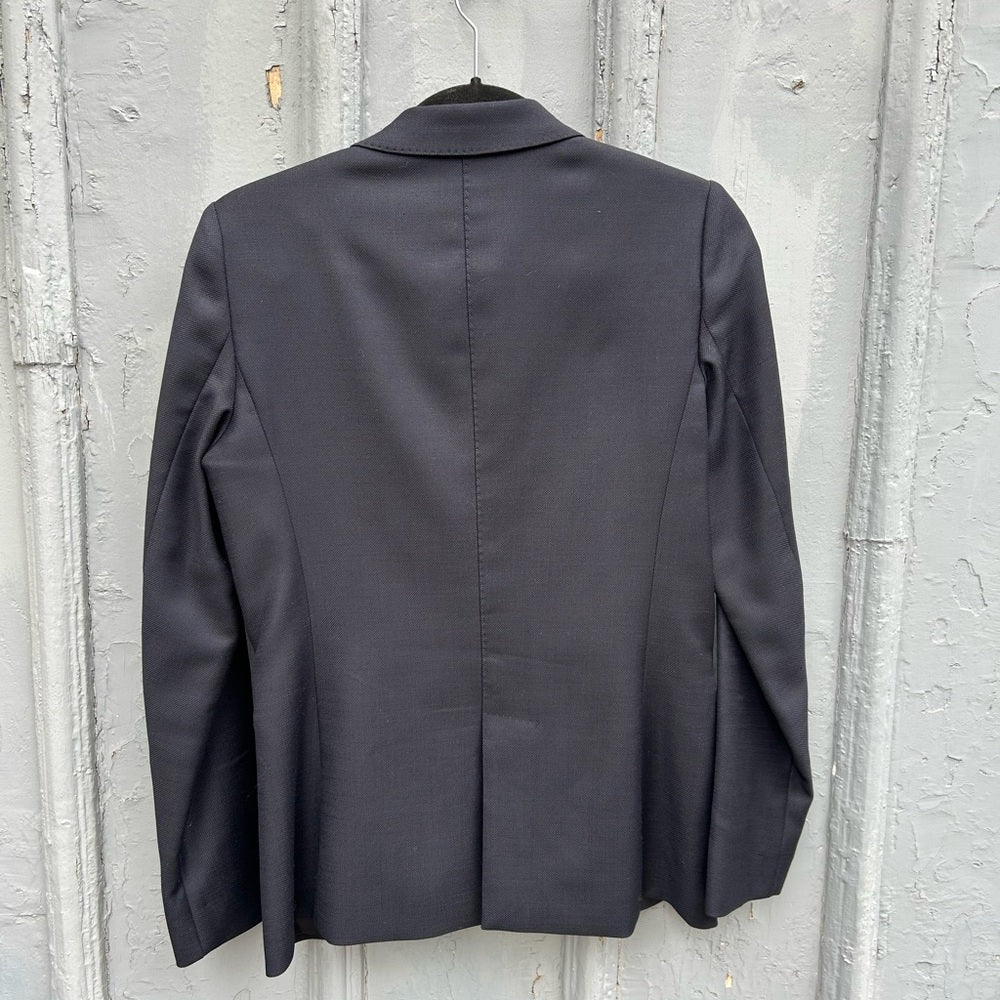 Massimo Dutti Navy Wool Crepe Blazer, size 6