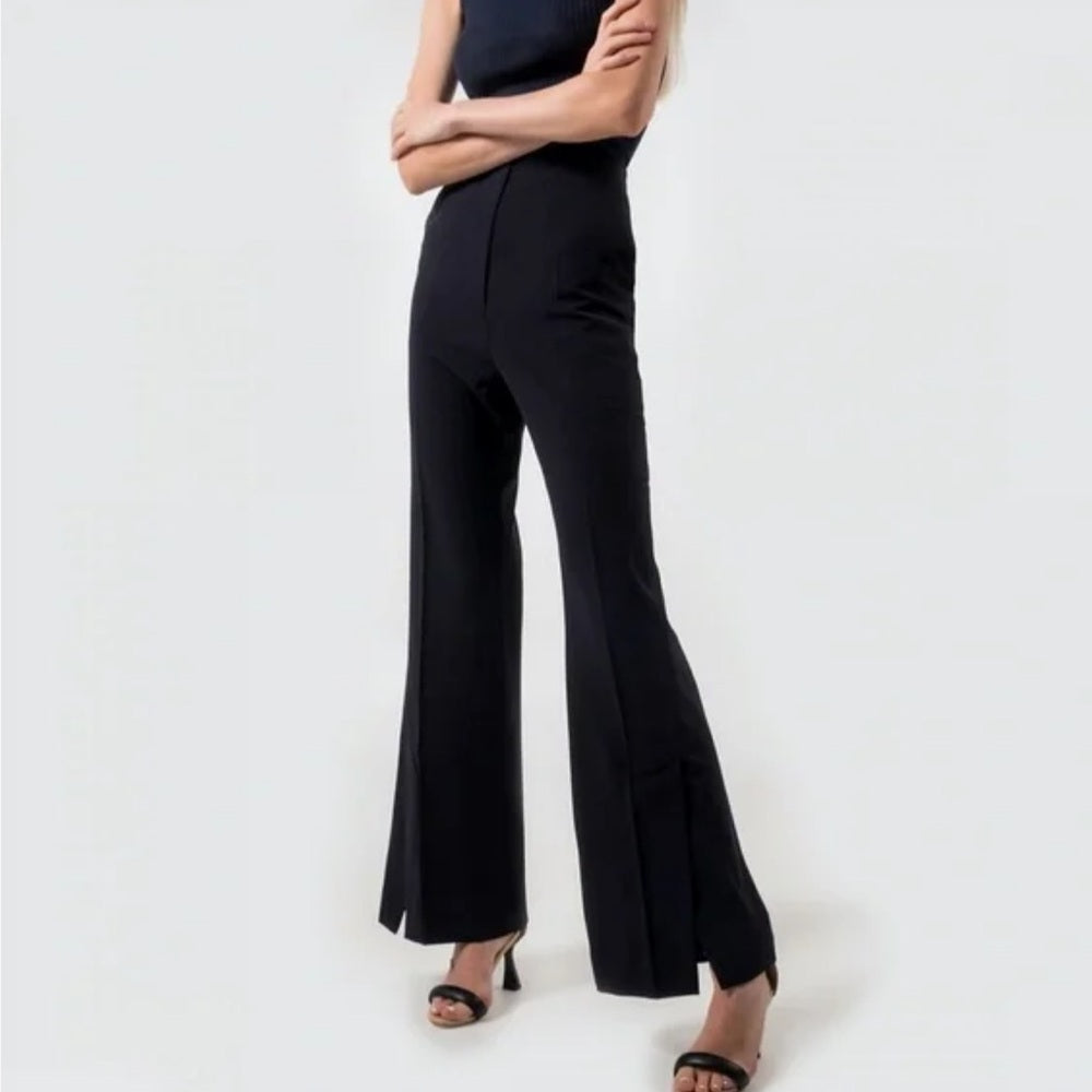Nanushka Tulip Cady Flared Pants with Slit, size XL