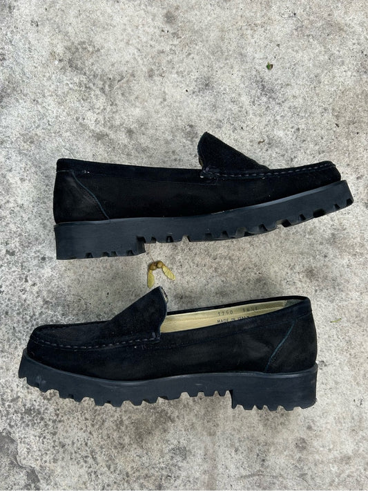 Ron White Rita Black Suede Loafer, size 38.5 (7.5 US)