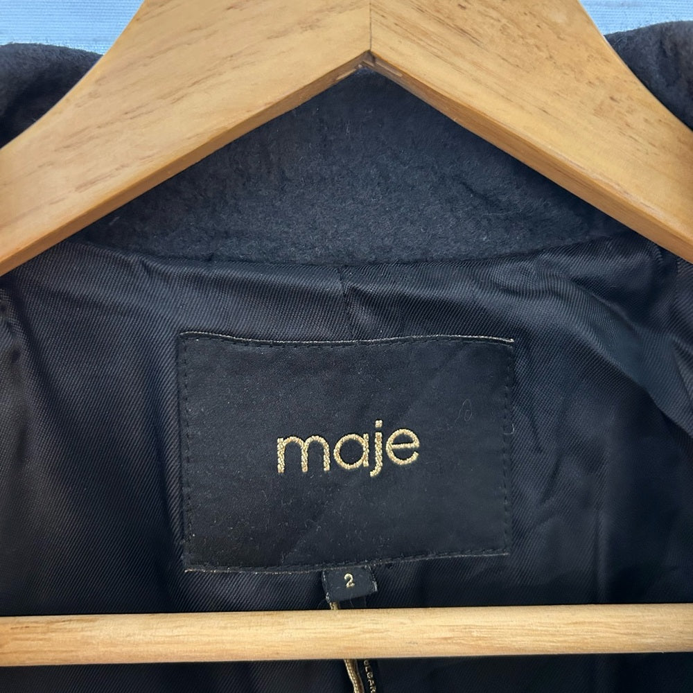 Maje Sirop Wool Coat, size “2” (US6)