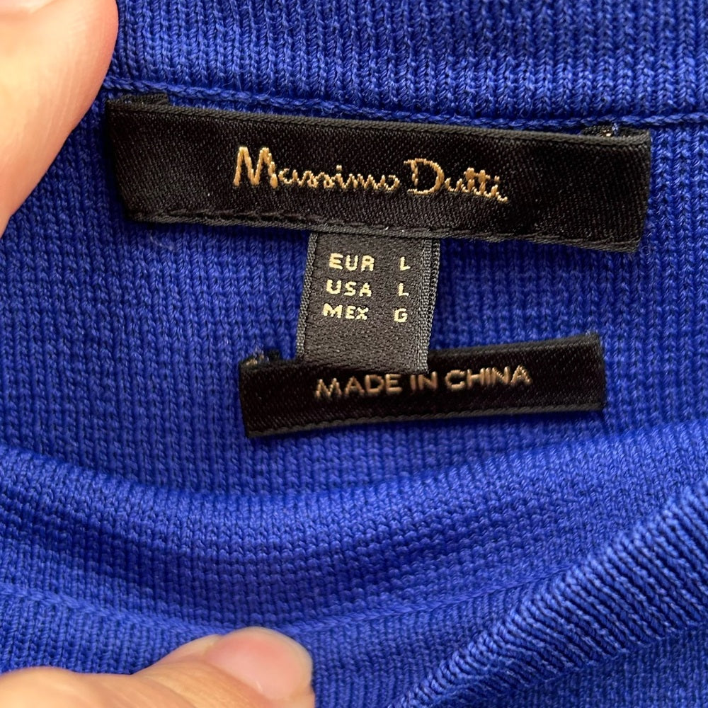 Massimo Dutti Royal Blue Knit Tee, Large