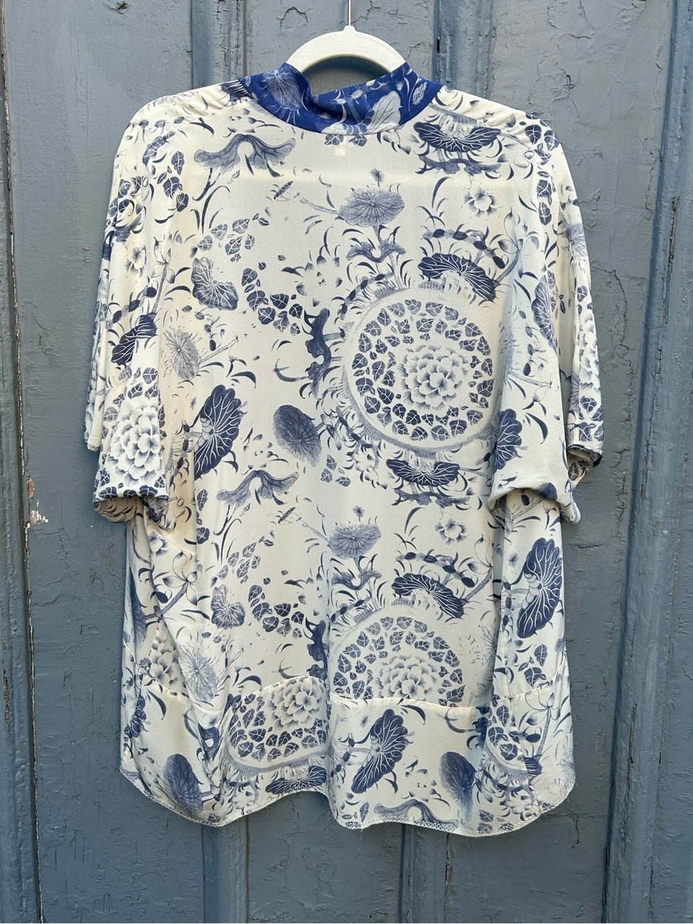 Wilfred Blue Silk Kimono, Size XXS
