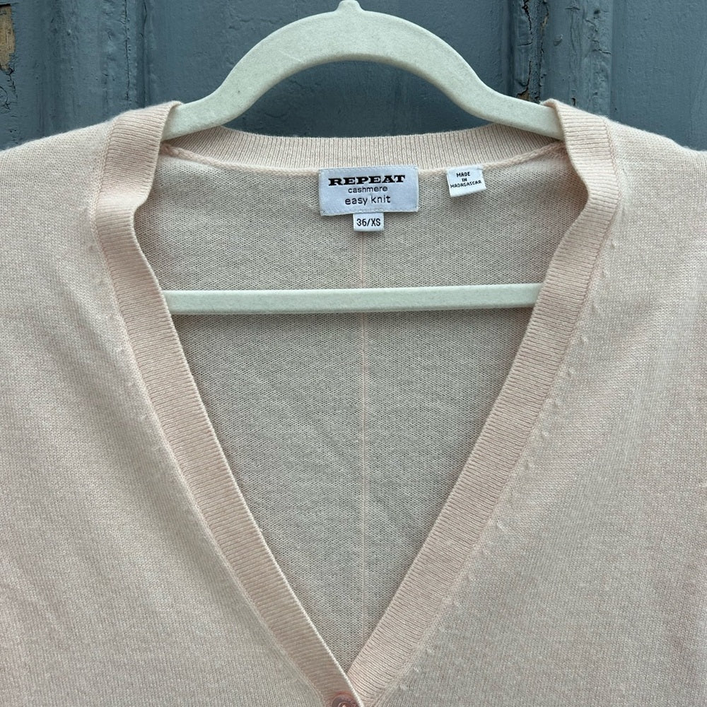 Repeat Cashmere Pink Oversized Long Cardigan, size XS