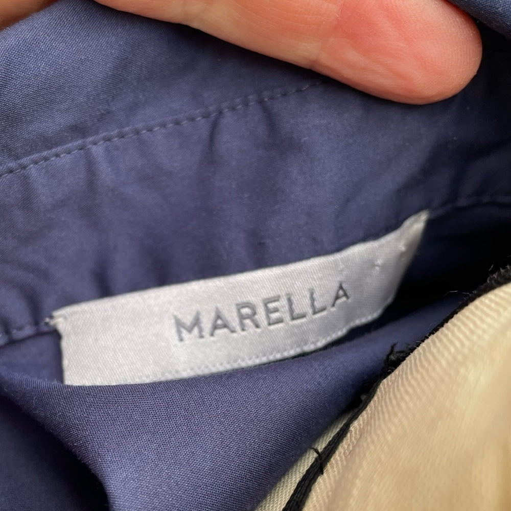 Marella Navy Blue shirt dress with tie, size 4