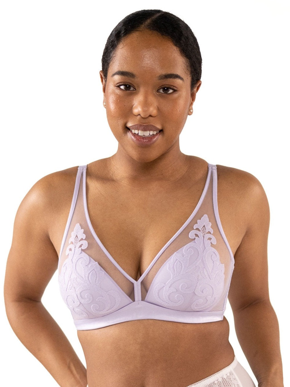 Understance white mesh detailed bra, size 40D