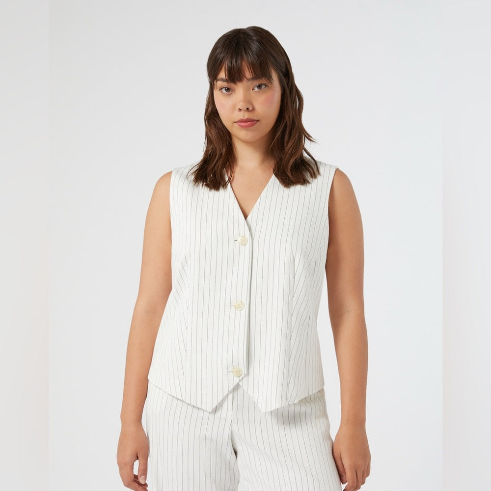 Marina Rinaldi Persona Pin Striped Waist Coat, BNwT, size 16