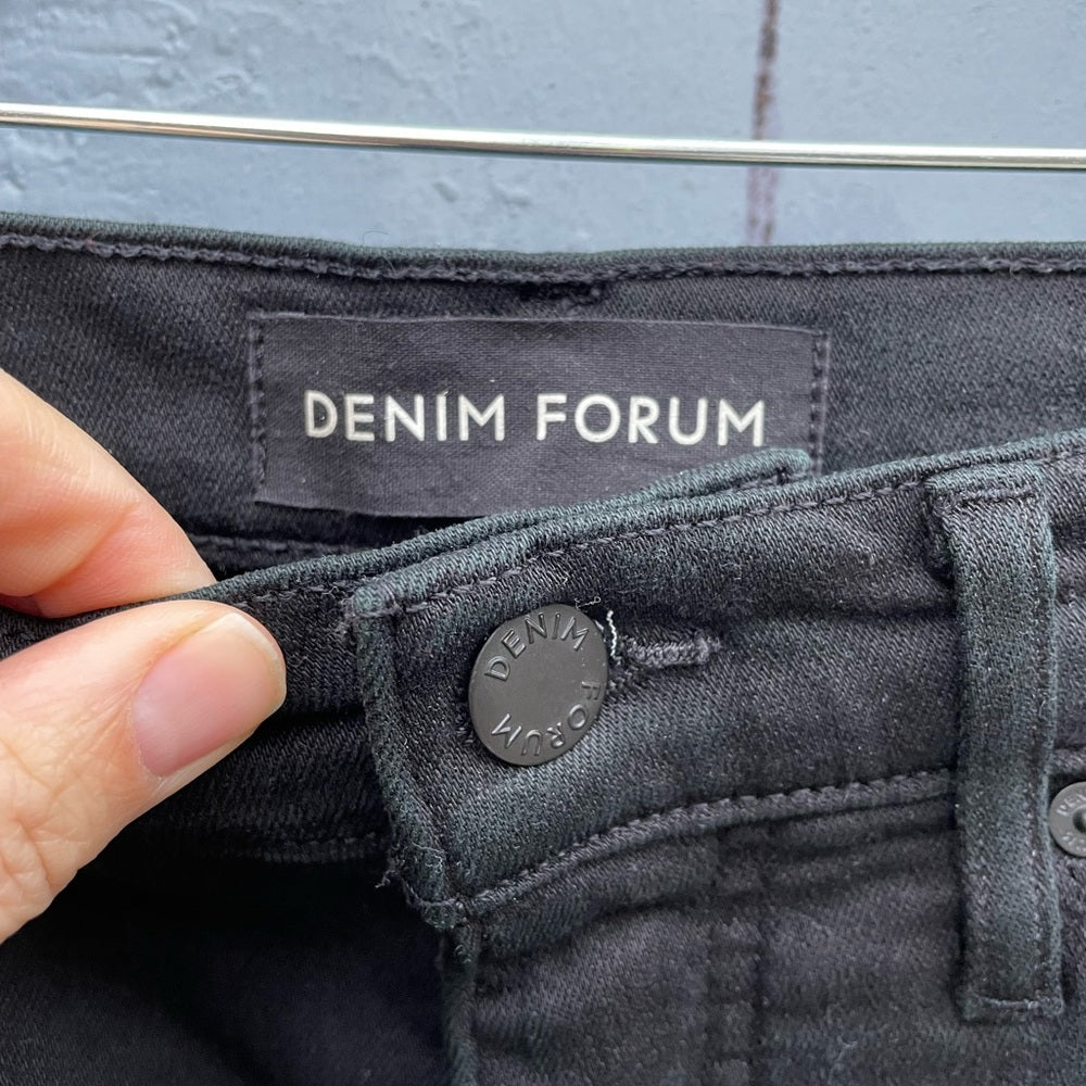 Denim Forum The Lola High Rise Skinny Black Stretchy Jeans, Size 27
