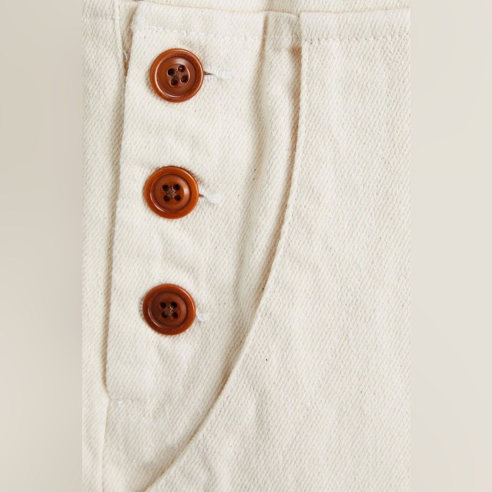 Alex Mill cream V neck denim jumpsuit, size M